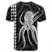 Hawaii Octopus KaKau Polynesian T Shirt White - Polynesian Pride