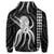 Hawaii Octopus KaKau Polynesian Zip Hoodie White - Polynesian Pride