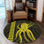 Hawaii Octopus KaKau Polynesian Round Carpet - Yellow - AH - Polynesian Pride