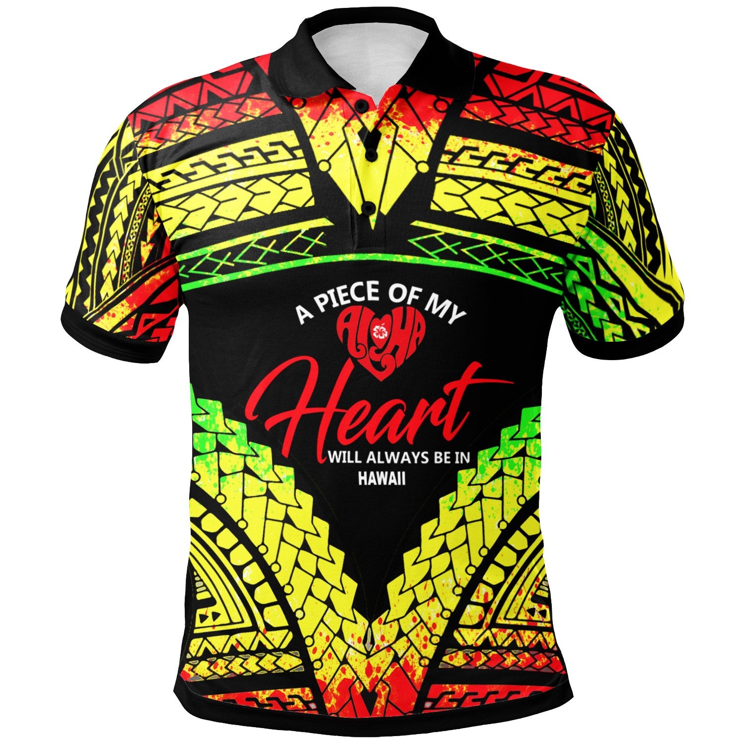 Hawaii Polo Shirt A Piece Of My Heart Unisex Reggae - Polynesian Pride