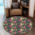 Hawaii Palm Leaves Pineapples Jungle Leaf Round Carpet - AH - Polynesian Pride