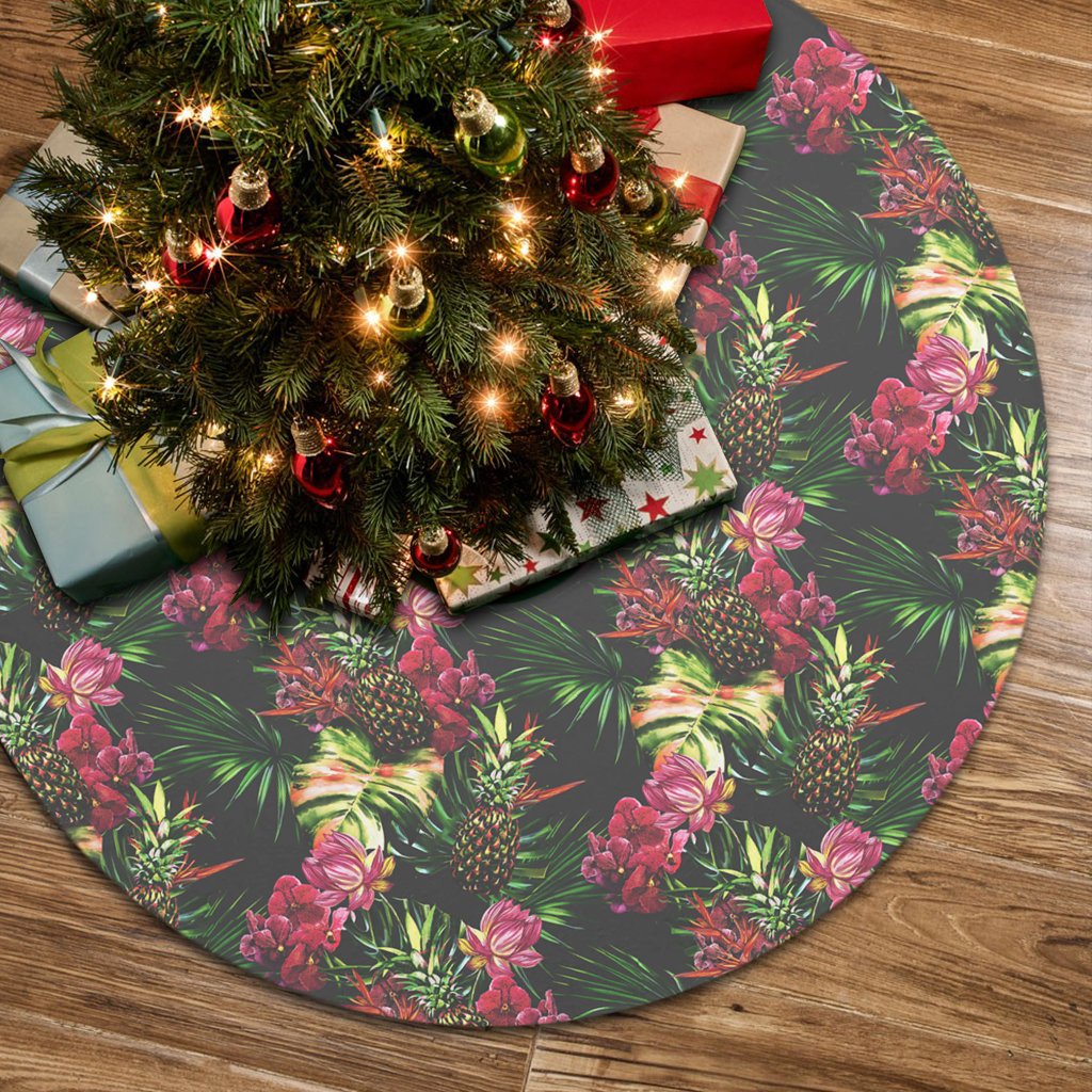 Hawaii Palm Leaves Pineapples Jungle Leaf Tree Skirt - Polynesian Pride