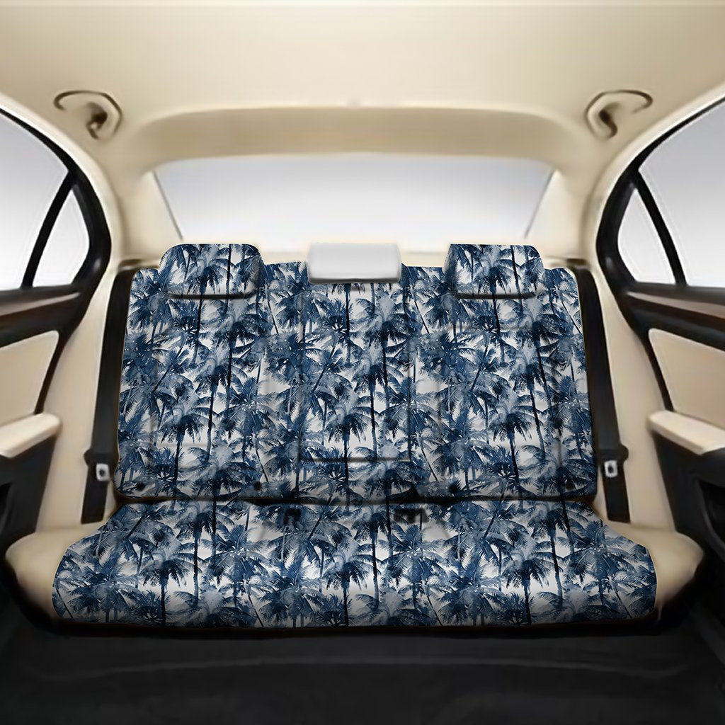 Hawaii Palm Trees And Tropical Branches Back Seat Cover One Size Black Back Car Seat Covers - Polynesian Pride