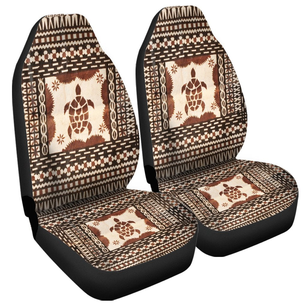 Hawaii Pattern Simple Turtle Car Seat Covers - AH Universal Fit Black - Polynesian Pride