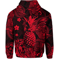 Hawaii Pineapple Polynesian Zip Hoodie Unique Style Red LT8 - Polynesian Pride