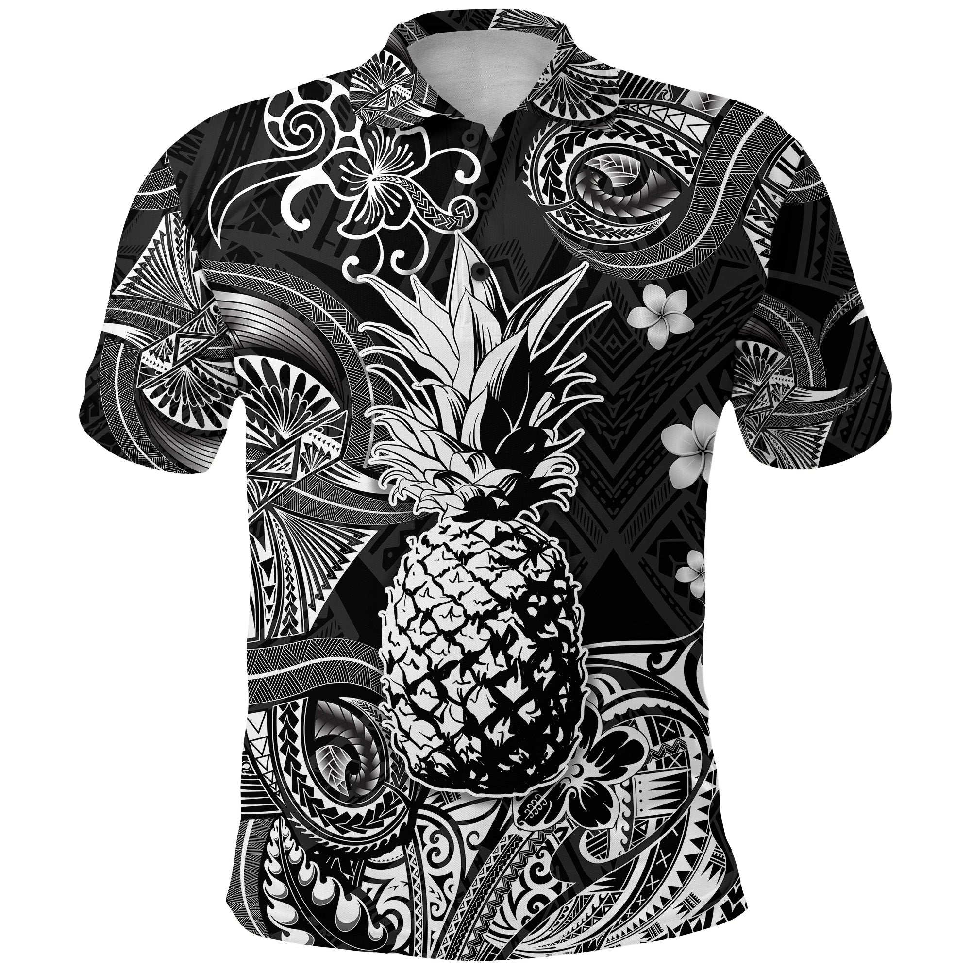 Custom Hawaii Pineapple Polynesian Polo Shirt Unique Style Black LT8 - Polynesian Pride