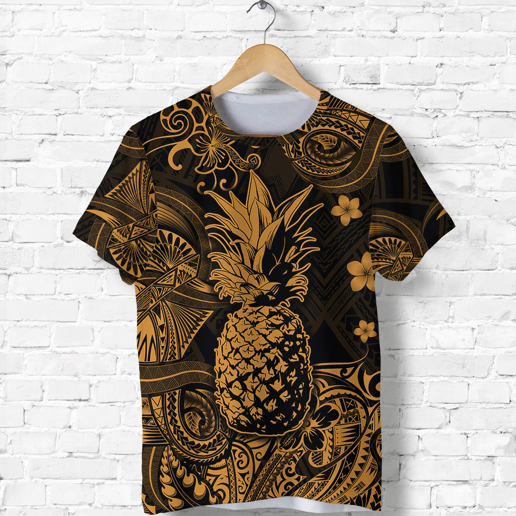 Hawaii Pineapple Polynesian T Shirt Unique Style Gold LT8 - Polynesian Pride