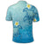 Hawaii Plumeria Deep Blue Turtle Polo Shirt - Polynesian Pride