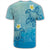 Hawaii Plumeria Deep Blue Turtle T Shirt - Polynesian Pride