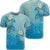 Hawaii Plumeria Deep Blue Turtle T Shirt Unisex Black - Polynesian Pride