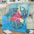 Hawaii Plumeria Deep Sea Circle Turtle Premium Blankets - AH - Polynesian Pride