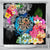 Hawaii Plumeria Hibiscus Wave Turtle Shower Curtain - AH 177 x 172 (cm) Black - Polynesian Pride