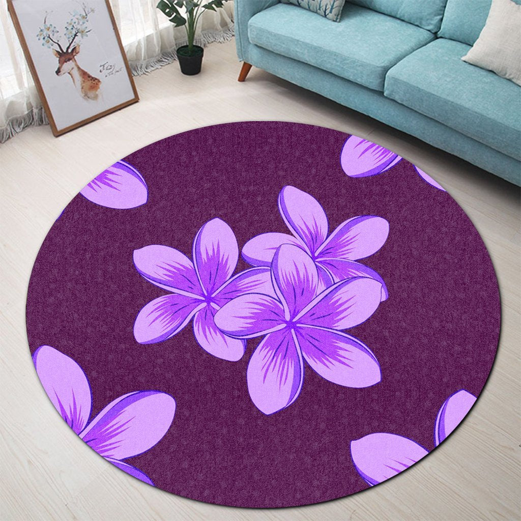 Hawaii Plumeria Simple Round Carpet - AH - Polynesian Pride