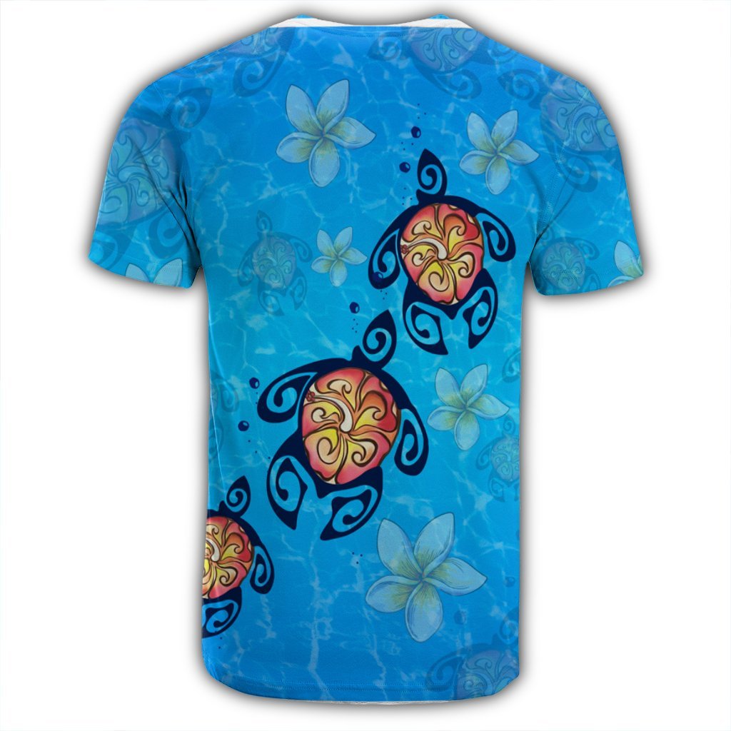 Hawaii Plumeria Turtle In The Ocean T Shirt John Style - Polynesian Pride