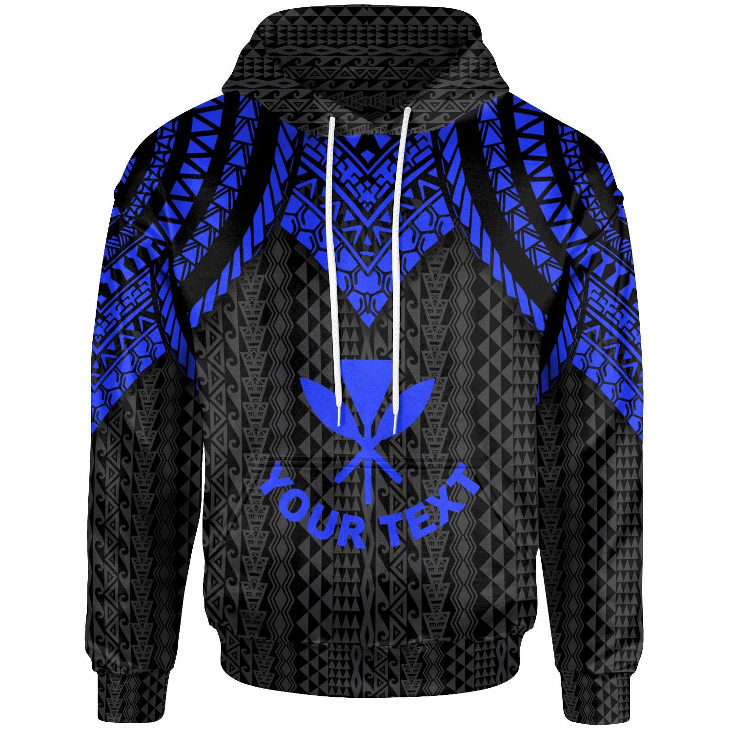 Hawaii Custom Hoodie Polynesian Armor Style Blue Unisex Blue - Polynesian Pride