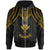 Hawaii Zip up Hoodie Polynesian Armor Style Gold Unisex Gold - Polynesian Pride