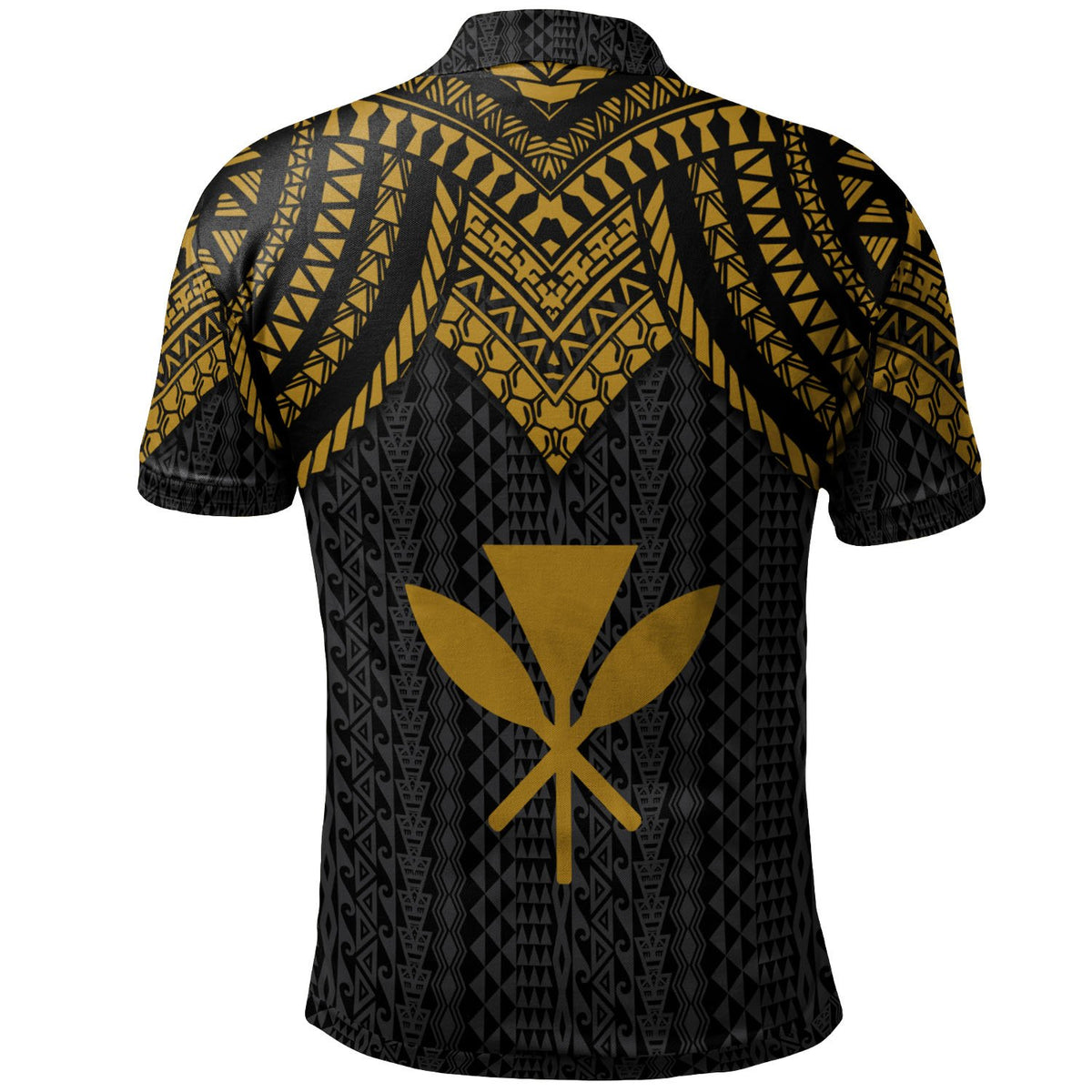 Hawaii Polo Shirt Polynesian Armor Style Gold - Polynesian Pride