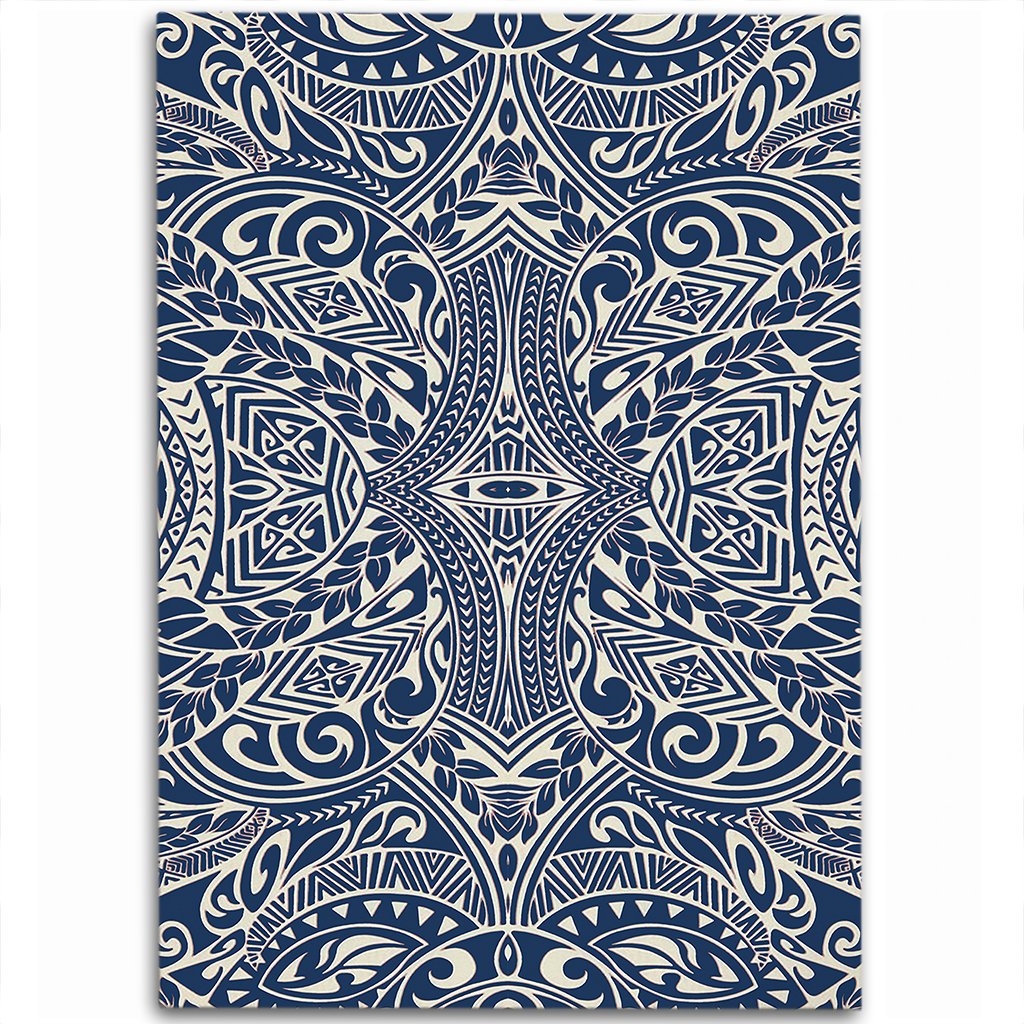 Hawaii Polynesian Culture Blue White Area Rug - AH Luxurious - Polynesian Pride