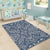 Hawaii Polynesian Culture Blue White Area Rug - AH - Polynesian Pride