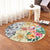 Hawaii Polynesian Flowers Swimming Turtles Round Carpet - AH - Polynesian Pride