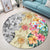 Hawaii Polynesian Flowers Swimming Turtles Round Carpet - AH - Polynesian Pride