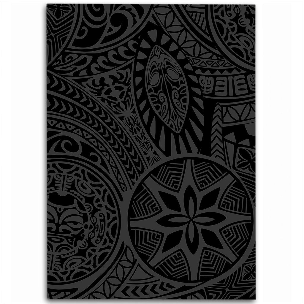 Hawaii Polynesian Hawaiian Style Tribal Tattoo Gray Area Rug - AH Luxurious - Polynesian Pride