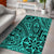 Hawaii Polynesian Hawaiian Style Tribal Tattoo Turquoise Area Rug - AH - Polynesian Pride