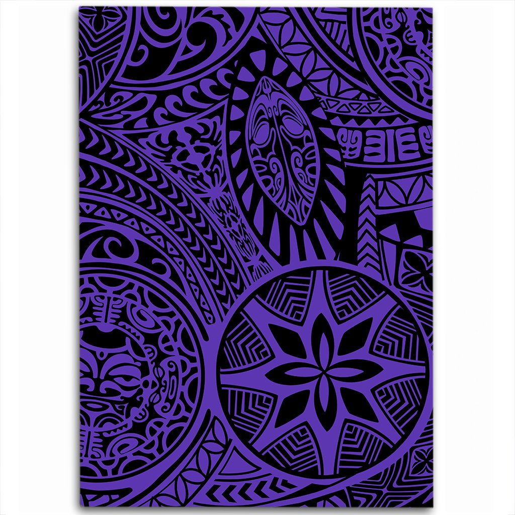 Hawaii Polynesian Hawaiian Style Tribal Tattoo Violet Area Rug - AH Luxurious - Polynesian Pride