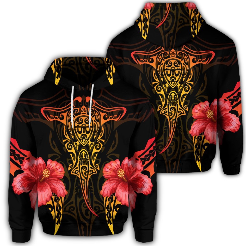 Hawaiian Polynesian Hibiscus Animal Hoodie Unisex Art - Polynesian Pride
