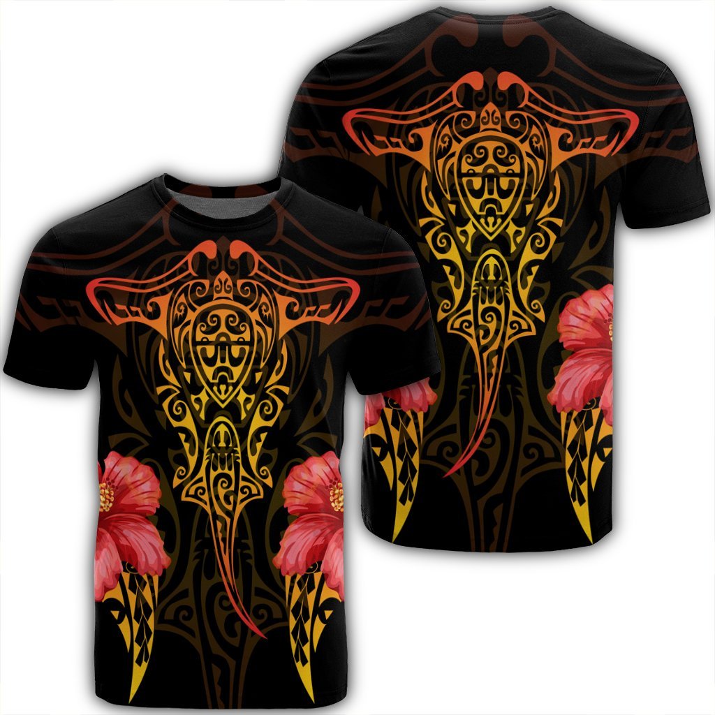 Hawaii Polynesian Hibiscus Animal T Shirt Unisex Black - Polynesian Pride