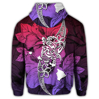 Hawaii Polynesian Hibiscus Sweat Zip Hoodie - Polynesian Pride