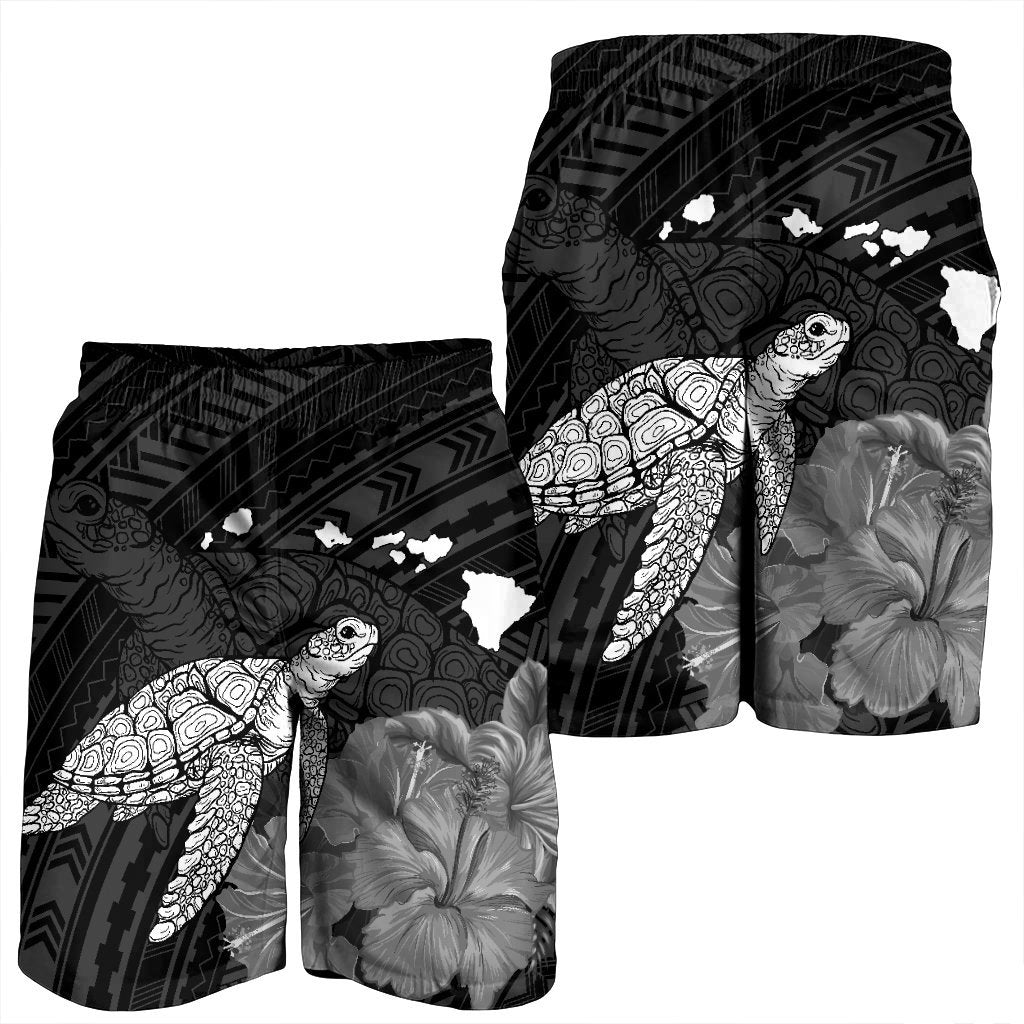 Hawaii Polynesian Hibiscus Turtle Map Men's Shorts - AH - Polynesian Pride