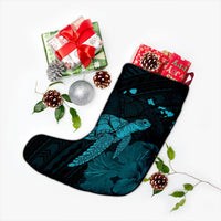 Hawaii Polynesian Hibiscus Turtle Map Christmas Stocking Blue - AH - Polynesian Pride