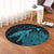 Hawaii Polynesian Hibiscus Turtle Map Round Carpet Blue - AH - Polynesian Pride