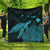 Hawaii Polynesian Hibiscus Turtle Map Premium Quilts Blue - AH Black - Polynesian Pride