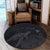 Hawaii Polynesian Hibiscus Turtle Map Round Carpet Grey - AH - Polynesian Pride