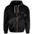 Hawaii Polynesian Hibiscus Turtle Map Zip Hoodie Grey - Polynesian Pride