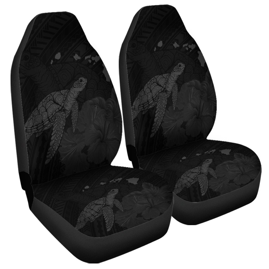 Hawaii Polynesian Hibiscus Turtle Map Car Seat Covers Grey - AH Universal Fit Black - Polynesian Pride