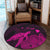 Hawaii Polynesian Hibiscus Turtle Map Round Carpet Pink - AH - Polynesian Pride