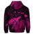 Hawaii Polynesian Hibiscus Turtle Map Zip Hoodie Pink - Polynesian Pride