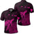 Hawaii Polynesian Hibiscus Turtle Map Polo Shirt Pink Unisex Black - Polynesian Pride