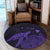 Hawaii Polynesian Hibiscus Turtle Map Round Carpet Purple - AH - Polynesian Pride