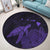 Hawaii Polynesian Hibiscus Turtle Map Round Carpet Purple - AH - Polynesian Pride