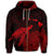 Hawaii Polynesian Hibiscus Turtle Map Zip Hoodie Red - Polynesian Pride