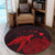 Hawaii Polynesian Hibiscus Turtle Map Round Carpet Red - AH - Polynesian Pride