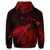 Hawaii Polynesian Hibiscus Turtle Map Zip Hoodie Red - Polynesian Pride