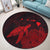 Hawaii Polynesian Hibiscus Turtle Map Round Carpet Red - AH - Polynesian Pride