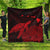 Hawaii Polynesian Hibiscus Turtle Map Premium Quilts Red - AH Black - Polynesian Pride