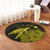 Hawaii Polynesian Hibiscus Turtle Map Round Carpet Yellow - AH - Polynesian Pride