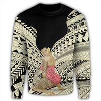 Hawaii Polynesian Hula Girl Wearing Plumeria Sweatshirt - AH - Polynesian Pride
